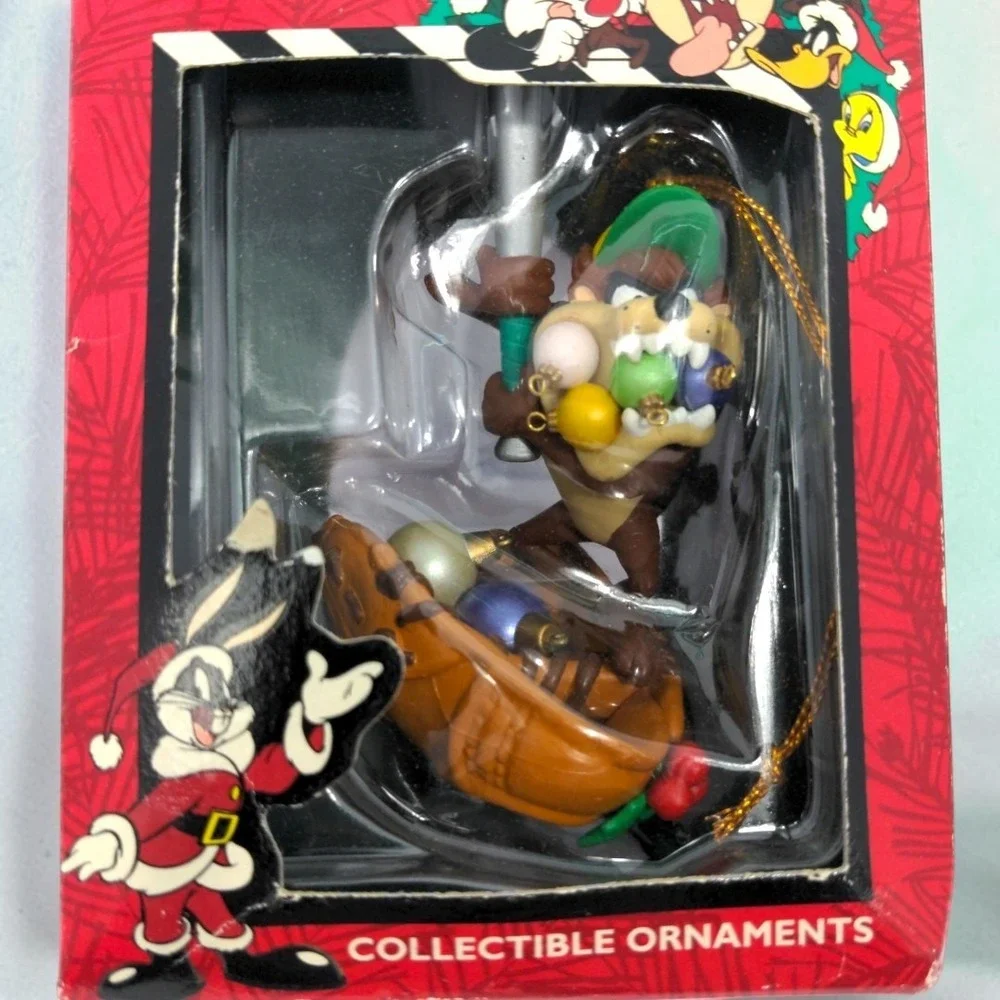 VTG 1996 Looney Tunes Taz Baseball Christmas Ornament Matrix Warner Bros Holiday